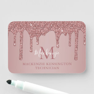 Monogram för drivrutiner i Luxe Ro Guld Glitter Namnbricka