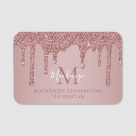 Monogram för drivrutiner i Luxe Ro Guld Glitter Namnbricka