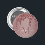 Monogram för drivrutiner i Ro Guld Gnistra Glitter Knapp<br><div class="desc">Girly Ro Guld Gnistra Glitter Drips Monogram Button med mode faux  rosa/ro guld glitter droppar i chic i anpassningsbarnas bakgrund med ditt namn monogram och. Kontakta oss på cedarandstring@gmail.com om du behöver hjälp med designen eller matchningsprodukterna.</div>