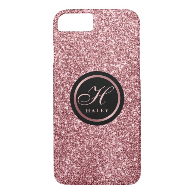 Monogram för effekten av elegant Guld från Glitter Case-Mate iPhone Skal (Baksida)