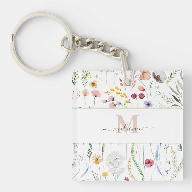 Monogram för eget namn för Boho Wildblommor (Framsidan)