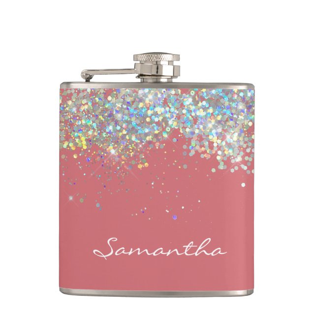 Monogram för eget namn för glitter Girly Fickplunta (Framsidan)