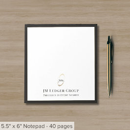 Monogram för elegant anteckningsblock