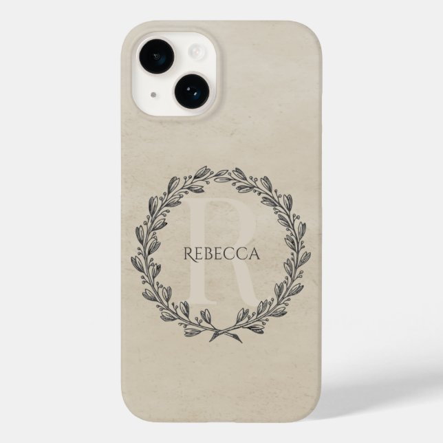 Monogram för elegant | Beige (Baksida)