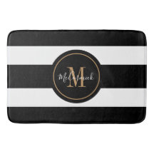 Monogram för elegant Black and Guld White Rand