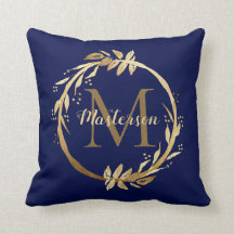 Monogram för elegant Blue Foliage WAN QAN (blott b