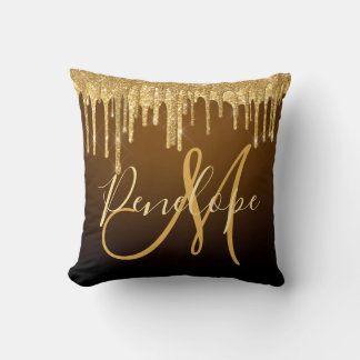 Monogram för elegant Glitter Kudde