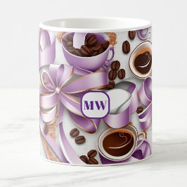 Monogram för elegant kaffebryggaren kaffemugg