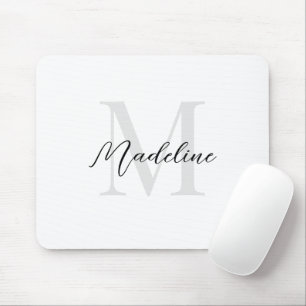 Monogram för elegant med oformaterad vit skript musmatta