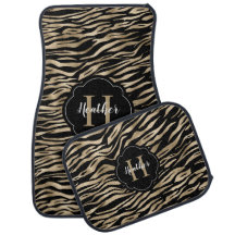 Monogram för elegant Metallic Guld Zebra Animal Pr