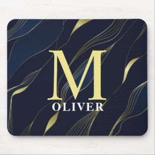 Monogram för elegant Navy & Guld Manar Musmatta