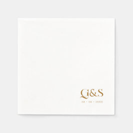 Monogram för elegant och Bröllop för datum Pappersservett