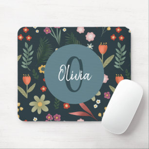 Monogram för elegant och modern Blommigt Musmatta