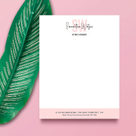 Monogram för elegant  Rosa Modern Business Logotyp Brevhuvud
