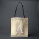 Monogram för Eleganten för Gnistran Luxury Guld Tygkasse<br><div class="desc">Luxury Guld Faux Gnistra and Dripping Glitter Metallic Stainless Steel Foil Elegant Monogram Bok Bag. Denna Bok-bag kan anpassas så att den omfattar ditt första och första namn och ges som en gåva till jul,  Sverige 16,  18,  21:e,  30:e,  40:e,  50:e eller 60:e födelsedagen,  Möhippan eller Bröllop.</div>