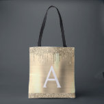 Monogram för Eleganten för Gnistran Luxury Guld Tygkasse<br><div class="desc">Luxury Guld Faux Gnistra and Dripping Glitter Metallic Stainless Steel Foil Elegant Monogram Bok Bag. Denna Bok-bag kan anpassas så att den omfattar ditt första och första namn och ges som en gåva till jul,  Sverige 16,  18,  21:e,  30:e,  40:e,  50:e eller 60:e födelsedagen,  Möhippan eller Bröllop.</div>