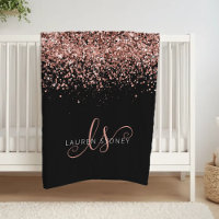 Monogram för Eleganten om lyxolja Ro Guld Glitter