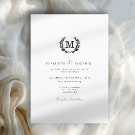 Monogram för elegantens Vapensköld Inbjudningar