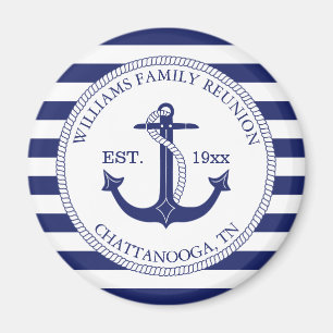 Monogram för familjeåterförening för nautisk a magnet