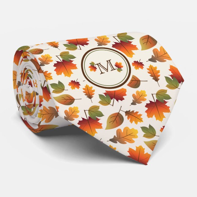 Monogram för familjen Fall/Höst löv Thanksgiving Slips (Rullad)