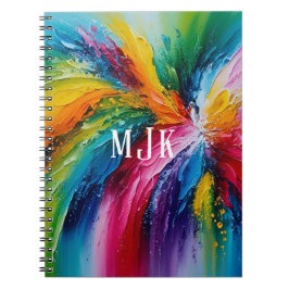 Monogram för färgstark modern Abstrakt Art Personl Anteckningsbok