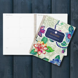 Monogram för färgstarka stampade blommor - Logotyp