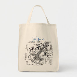 Monogram för fiolspelaremusik tygkasse