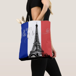 Monogram för flagga för Paris Eiffel Tygkasse