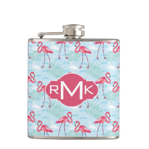Monogram för Flamingomönster Fickplunta
