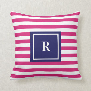 Monogram för flotta och Shock rosa Kudde
