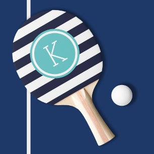 Monogram för flotta och turkos Rand Pingisracket