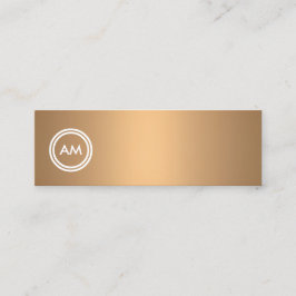Monogram för förskjutningscirkel på Faux-koppar Mini Visitkort