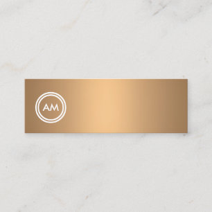 Monogram för förskjutningscirkel på Faux-koppar Mini Visitkort