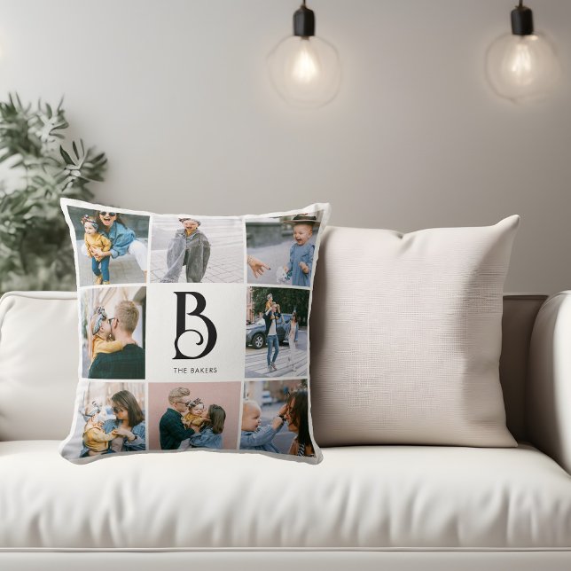 Monogram för fotoenkel Chic Kudde (Skapare uppladdad)