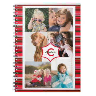 Monogram för fotomallar för personlig familj anteckningsbok