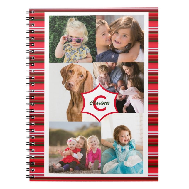 Monogram för fotomallar för personlig familj anteckningsbok (Framsidan)