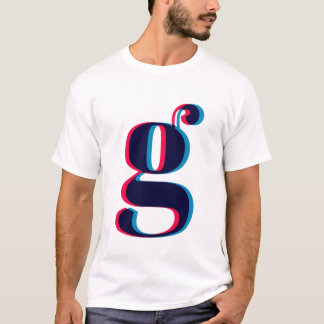 Monogram för G för litet brev Anaglyphic T Shirt