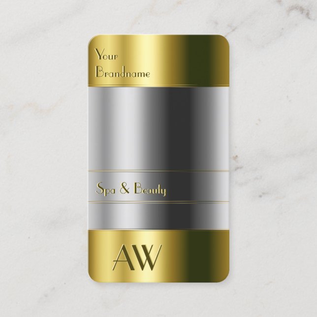 Monogram för glasOptik för Guld-behållare för öga- Visitkort (Framsida)