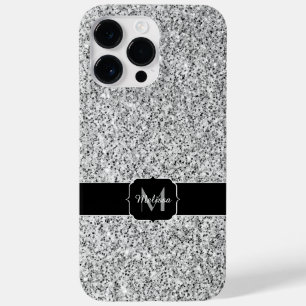 Monogram för glitter med ljus grått