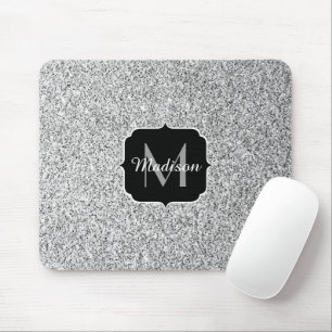 Monogram för glitter med ljus grått musmatta