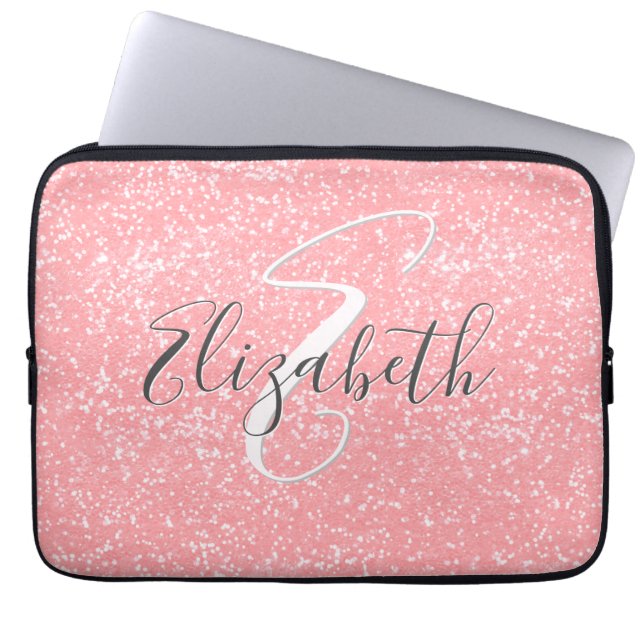 Monogram för Gnistra av  sekvenser för ro Rosa Laptop Fodral (Framsidan)
