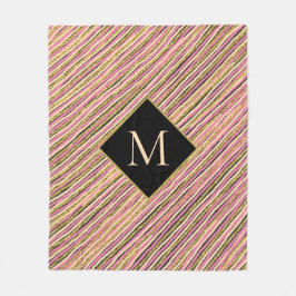 Monogram för Gnistran abstrakt Glitter Fleecefilt