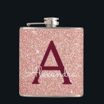 Monogram för Gnistran rosa ros Guld Burgundy Glitt Fickplunta<br><div class="desc">Rosa - Ro Guld och Burgundy Faux Glitter och Gnistra Elegant Monogram-kolv. Den här kolven kan anpassas så att den omfattar ditt första och första namn. Rosa ros Guld-kolven är perfekt för en födelsedag eller ett bachelorette-parti firande.</div>