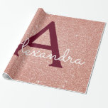 Monogram för Gnistran rosa ros Guld Burgundy Glitt Presentpapper<br><div class="desc">Rosa - Ro Guld och Burgundy Faux Glitter och Gnistra Elegant Gift Wrapping Papper. Den här presentförpackningens pappra kan anpassas så att den omfattar ditt första och första namn för en gåva till paket för en flickbarnskötare,  Möhippa,  Bachelorette Party eller Girl's Födelsedagsfest.</div>