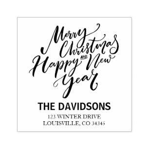 Monogram för god jul och Gott nytt år Stämpel