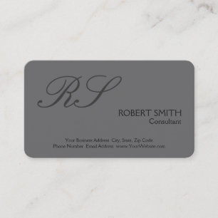 Monogram för grått Modern Simple Plain Elegant Visitkort