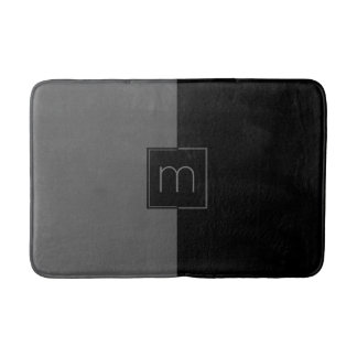 Monogram för grått- och svart geometrisk design badrumsmatta