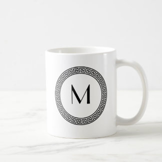Monogram för greknyckeldesign kaffemugg