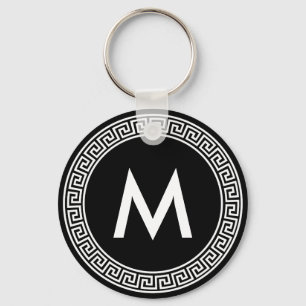 Monogram för greknyckeldesign nyckelring