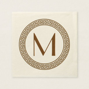 Monogram för greknyckeldesign pappersservett
